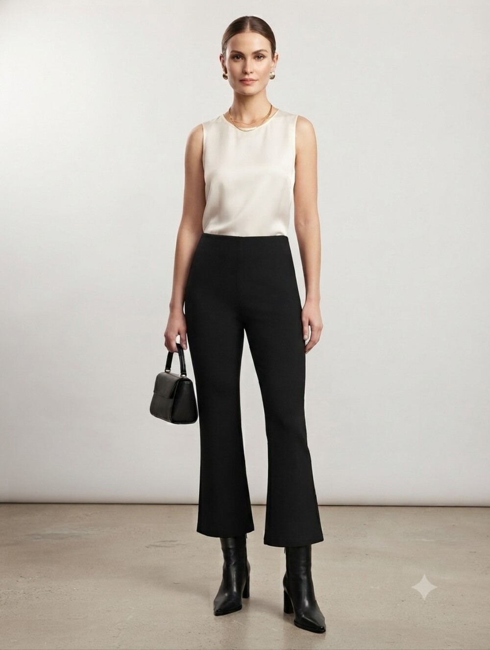 Dkny Ponte Flare Cropped Pants M Black Size M NWT